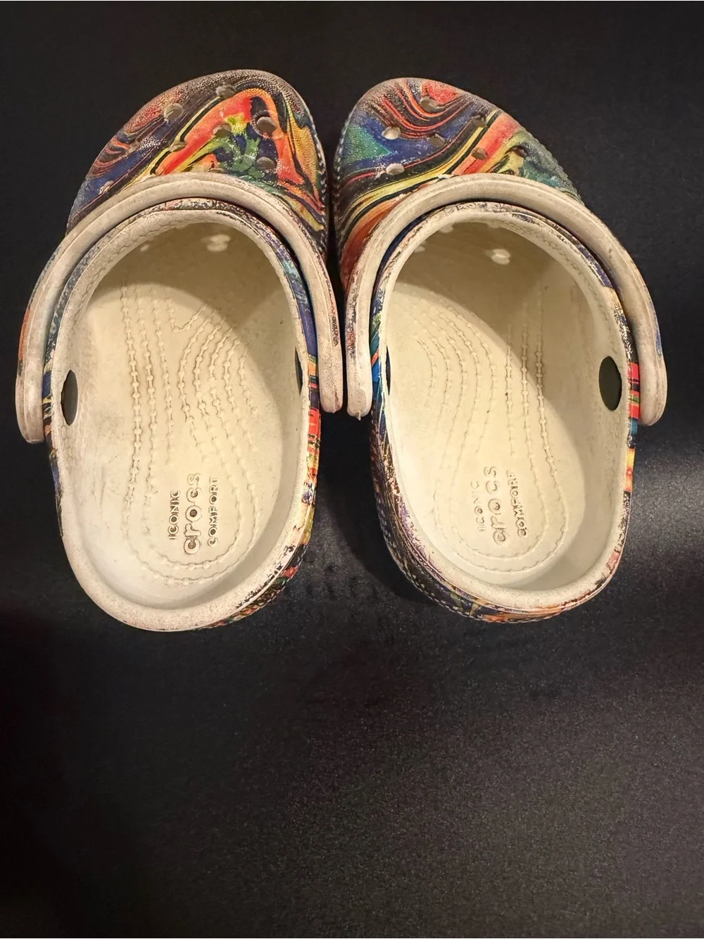 CROCS Kids Multicolor Swirl Clogs - Rainbow Mix